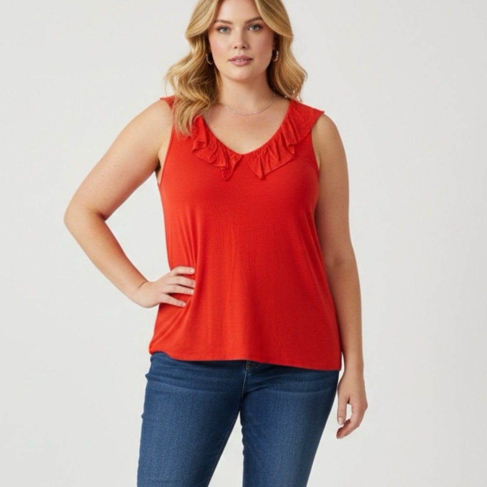 Orange/Red Tank top sleeveless blouse size L